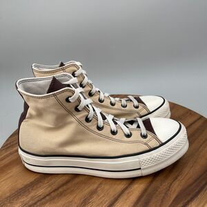 Converse Chuck Taylor All Star Lift Hi Shoes Womens Size 9.5 Tan Lift Sneakers